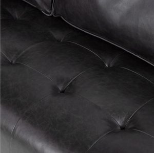 Keelan 90" Top Grain Leather Sofa - Sonoma Black