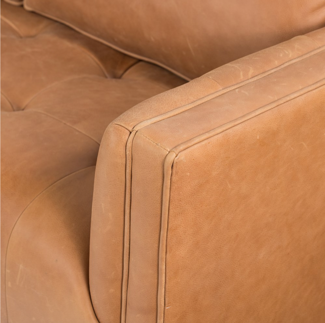 Keelan 90" Top Grain Leather Sofa - Cognac