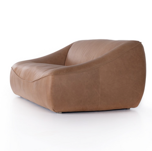 Milo 74" Top Grain Leather Bench Cushion Sofa - Nutmeg