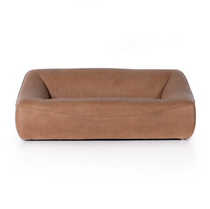 Milo 74" Top Grain Leather Bench Cushion Sofa - Nutmeg