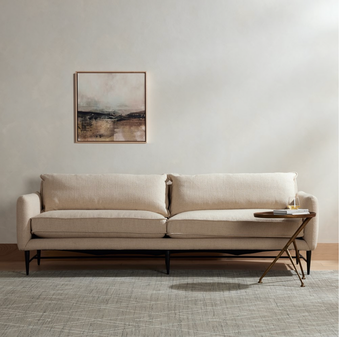Dani 93" 2 Cushion Sofa - Iron + Performance Flax