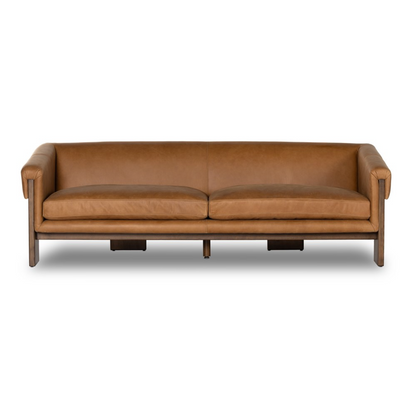 Cade 91" Italian Top Grain Leather 2 Cushion Sofa - Cognac