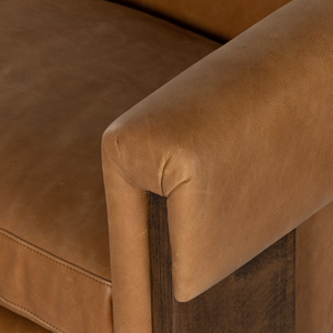 Cade 91" Italian Top Grain Leather 2 Cushion Sofa - Cognac