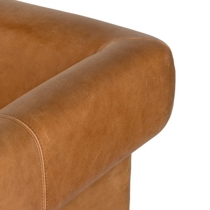 Cade 91" Italian Top Grain Leather 2 Cushion Sofa - Cognac