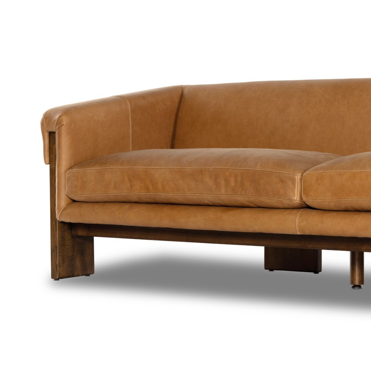Cade 91" Italian Top Grain Leather 2 Cushion Sofa - Cognac