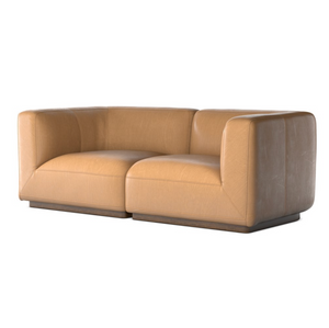 Mateo 82" Top Grain Leather 2 Cushion Sofa - Taupe