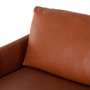 Eden 86" Top Grain Leather 2 Cushion Sofa - Nutmeg