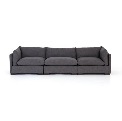 Auriella 117" 3 Cushion Modular Sectional - Performance Charcoal