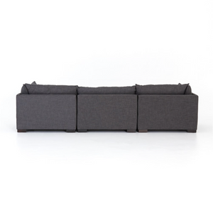 Auriella 117" 3 Cushion Modular Sectional - Performance Charcoal
