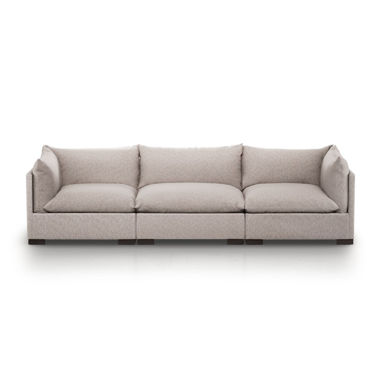 Elia 117" 3 Cushion Modular Sofa - Perfomance Pebble