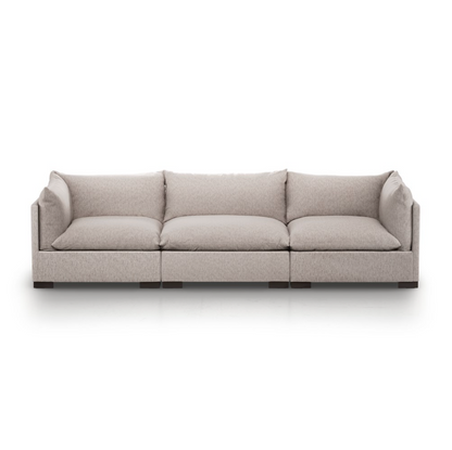 Elia 117" 3 Cushion Modular Sofa - Perfomance Pebble