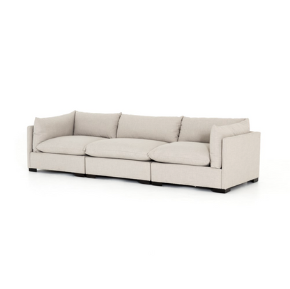 Auriella 117" 3 Cushion Modular Sectional - Perfomance Moon