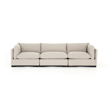 Auriella 117" 3 Cushion Modular Sectional - Perfomance Moon