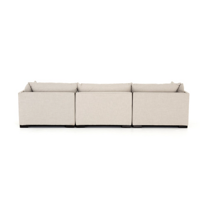Auriella 117" 3 Cushion Modular Sectional - Perfomance Moon