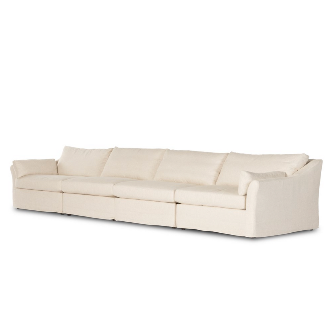 Mabel 180" 4 Cushion Modular Sectional - Performance Ivory