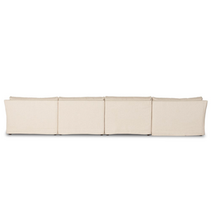 Mabel 180" 4 Cushion Modular Sectional - Performance Ivory