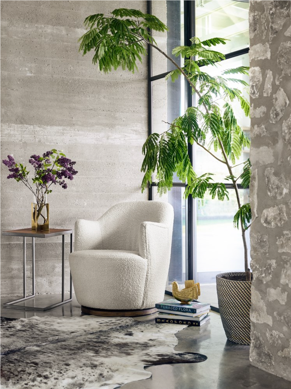 Santiago 26" Swivel Chair - Performance Natural