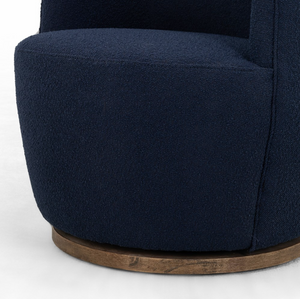 Santiago 26" Swivel Chair - Parawood + Indigo