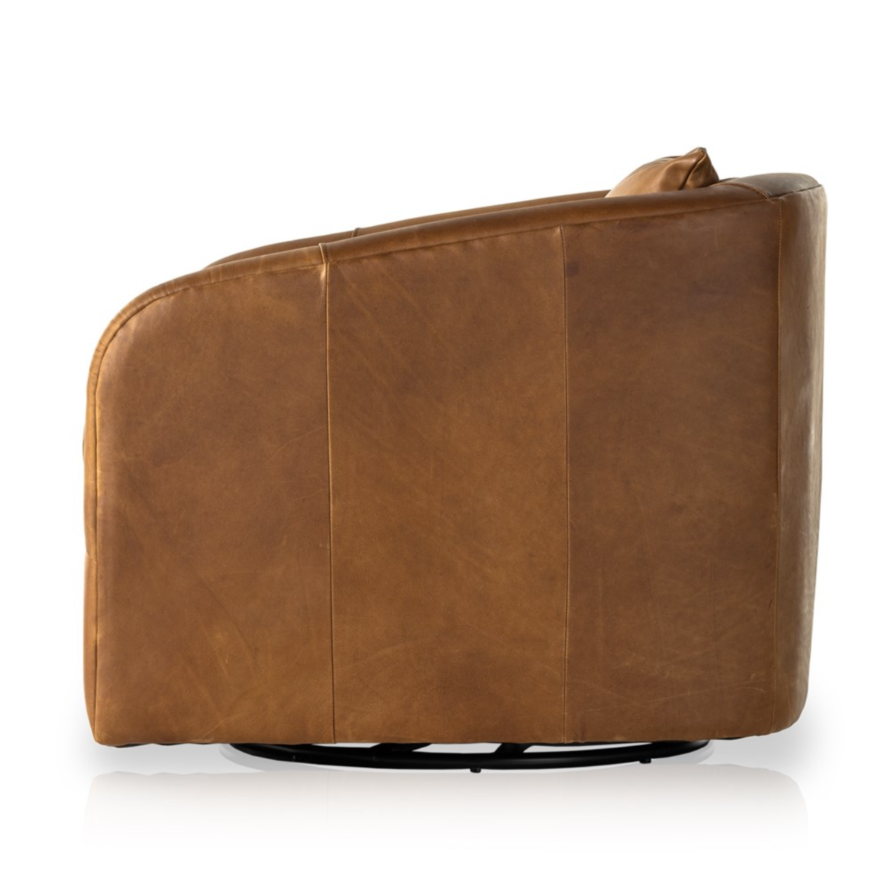 Tapanga 32" Top Grain Leather Swivel Chair - Sienna