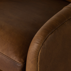 Tapanga 32" Top Grain Leather Swivel Chair - Sienna