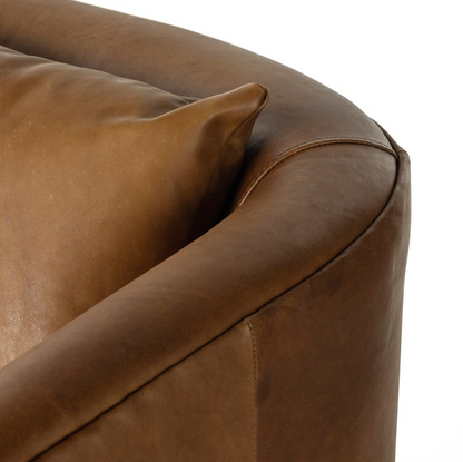 Tapanga 32" Top Grain Leather Swivel Chair - Sienna