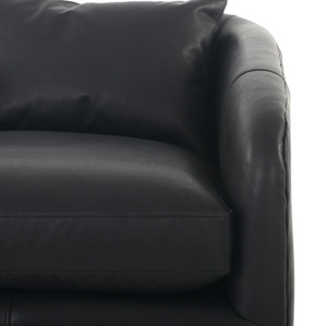 Tapanga 32" Top Grain Leather Swivel Chair - Heirloom Black