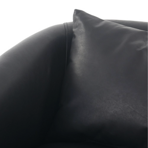 Tapanga 32" Top Grain Leather Swivel Chair - Heirloom Black