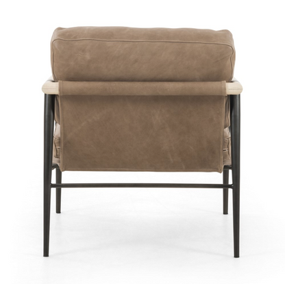 Raymond 28" Top Grain Leather Occasional Chair - Palermo Drift