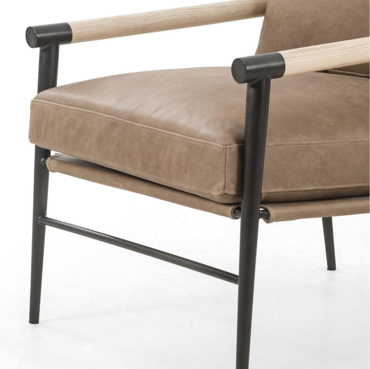 Raymond 28" Top Grain Leather Occasional Chair - Palermo Drift