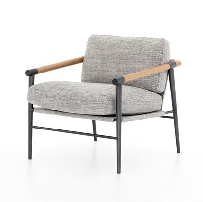 Raymond 28" Occasional Chair - Performance Raven + Metal