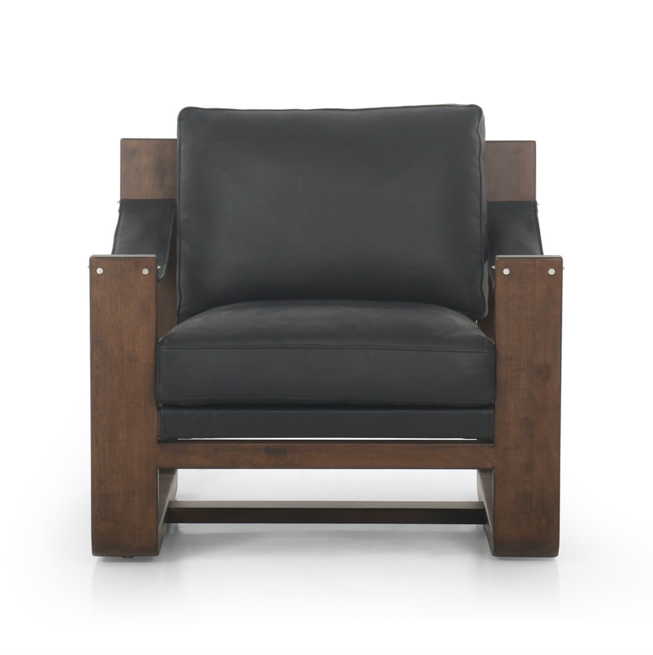 Jordana 33" Top Grain Leather Occasional Chair - Black