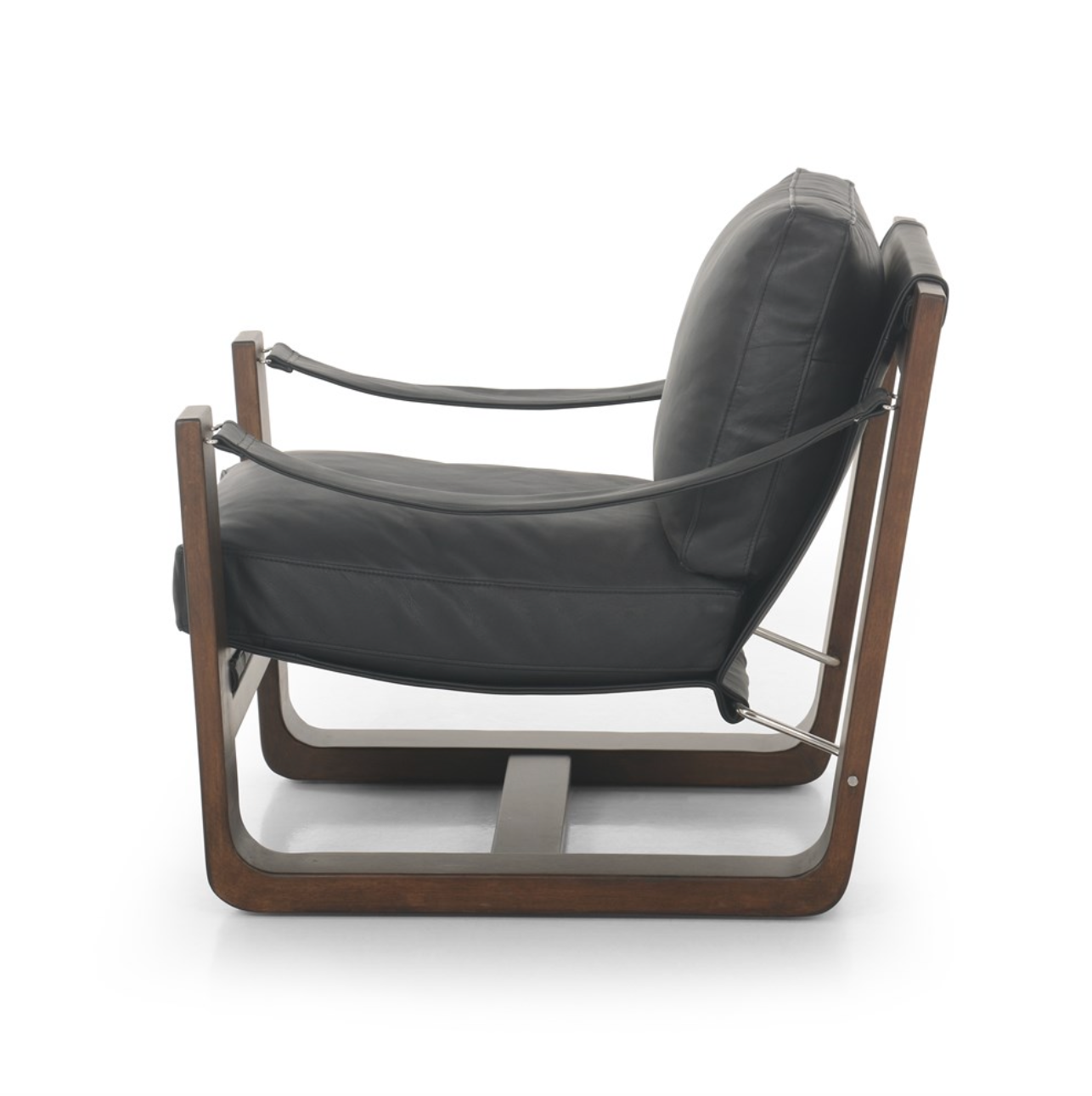 Jordana 33" Top Grain Leather Occasional Chair - Black