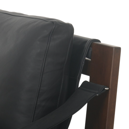 Jordana 33" Top Grain Leather Occasional Chair - Black