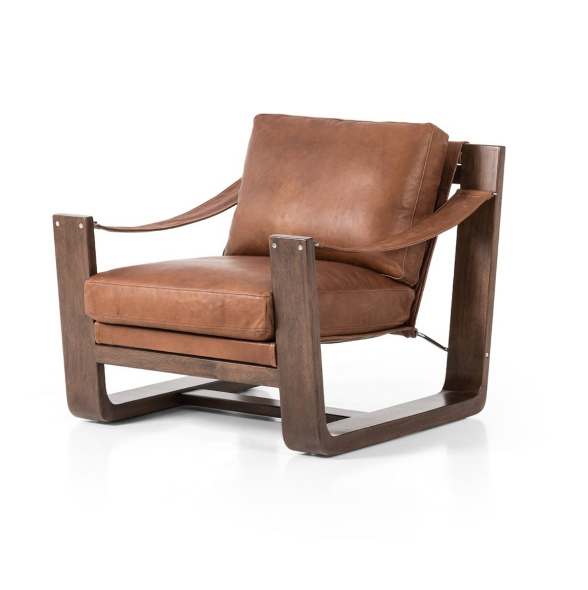 Jordana 33" Top Grain Leather Occasional Chair - Heirloom Sienna