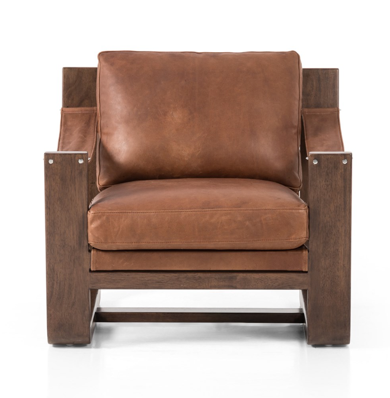 Jordana 33" Top Grain Leather Occasional Chair - Heirloom Sienna