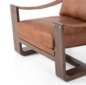 Jordana 33" Top Grain Leather Occasional Chair - Heirloom Sienna