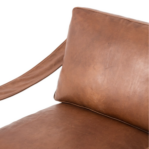 Jordana 33" Top Grain Leather Occasional Chair - Heirloom Sienna