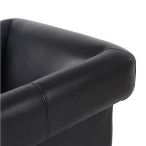 Cade 35" Top Grain Leather Occasional Chair - Black