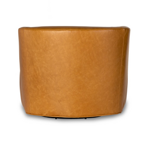 Kaelyn 34" Top Grain Leather Swivel Chair - Camel