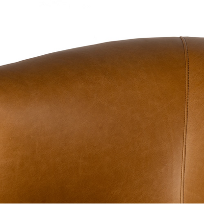 Kaelyn 34" Top Grain Leather Swivel Chair - Camel