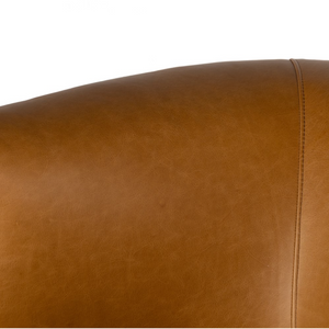 Kaelyn 34" Top Grain Leather Swivel Chair - Camel