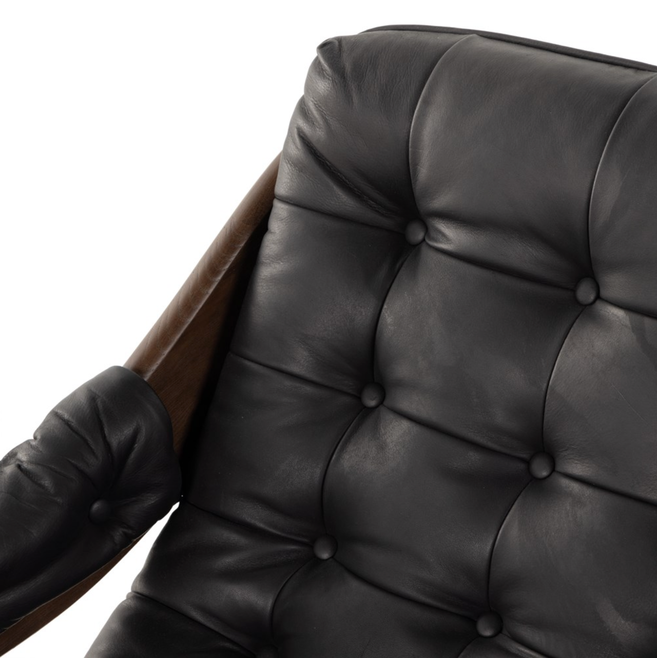 Zara 30" Top Grain Leather Occasional Chair - Black