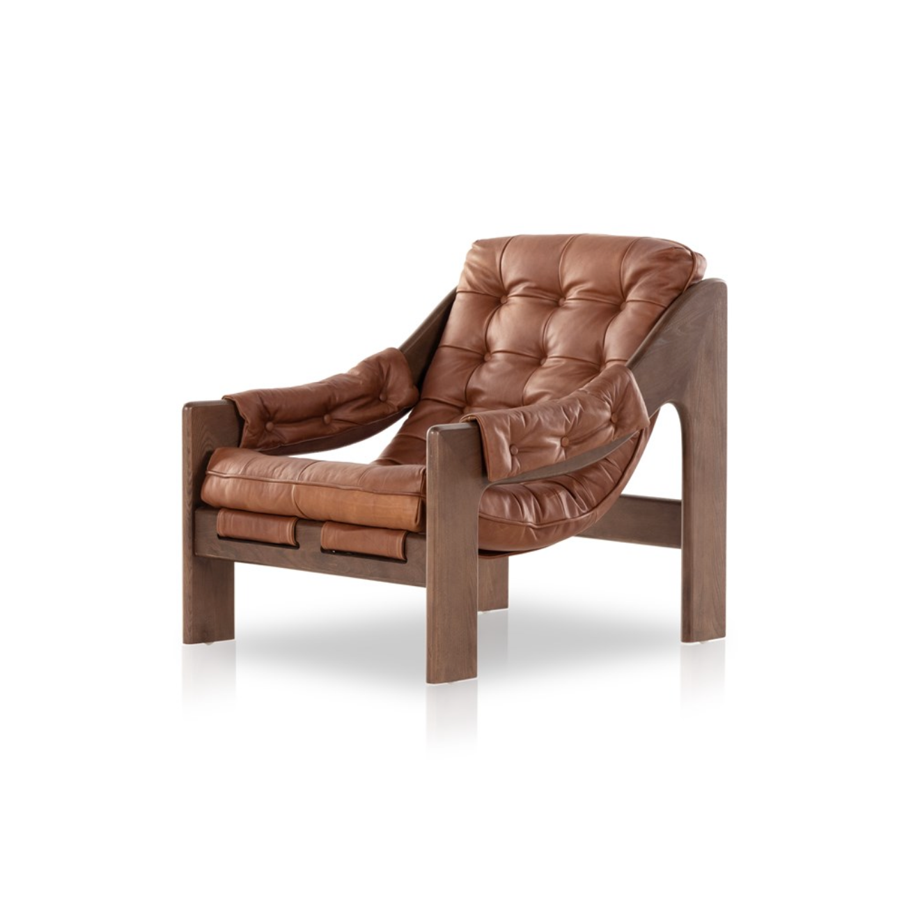 Zara 30" Top Grain Leather Occasional Chair - Sienna