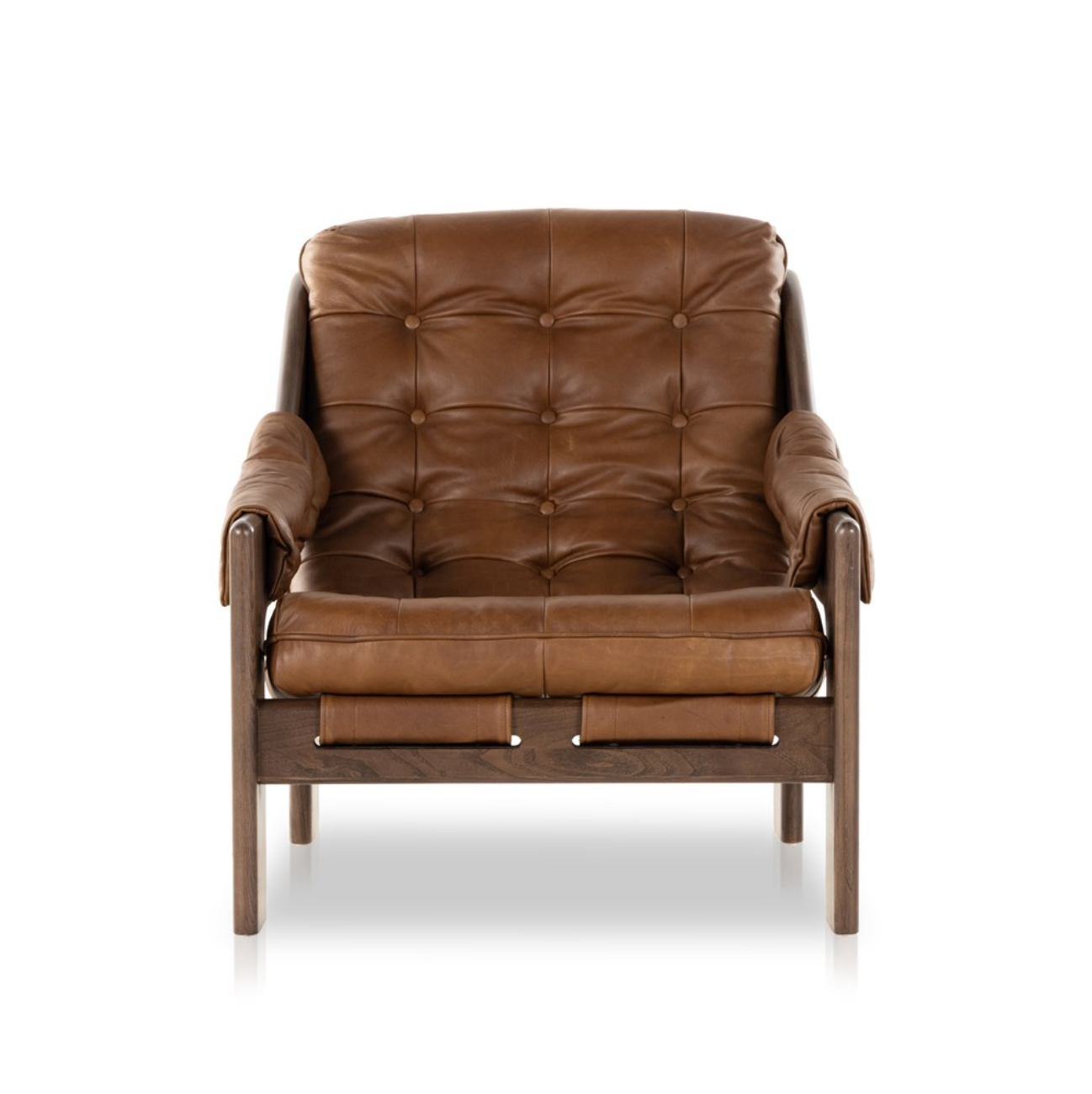 Zara 30" Top Grain Leather Occasional Chair - Sienna