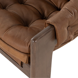 Zara 30" Top Grain Leather Occasional Chair - Sienna