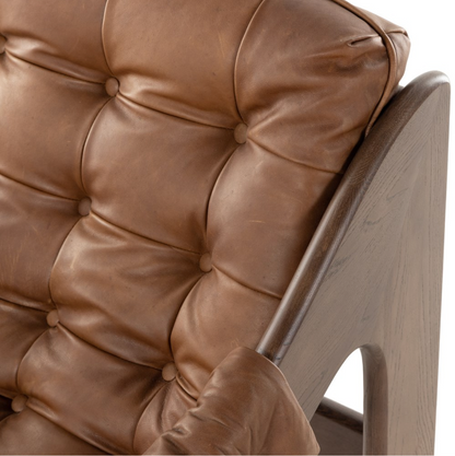 Zara 30" Top Grain Leather Occasional Chair - Sienna