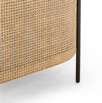 Cassandra 37" Cane Back Occasional Chair - Performance Taupe + Rattan