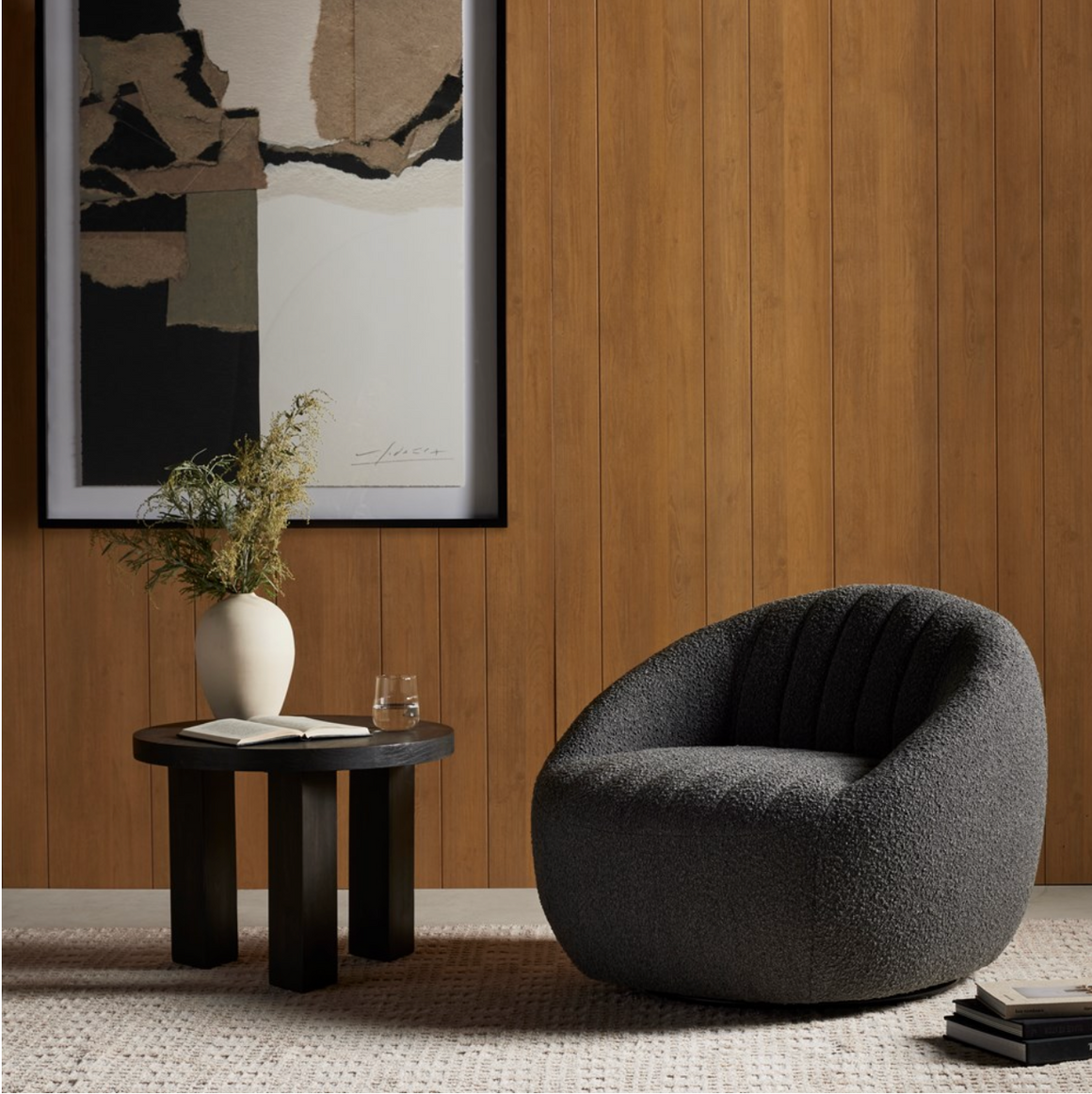 Clementine 35" Swivel Chair - Performance Charcoal