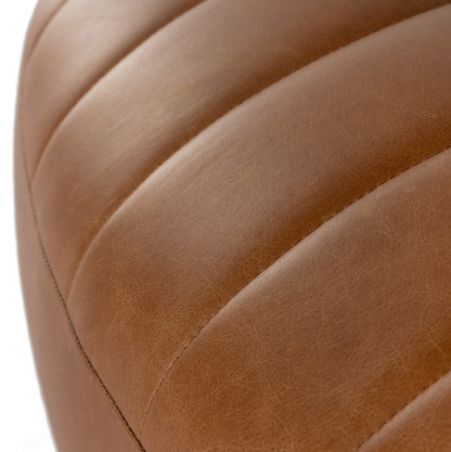 Clementine 35" Top Grain Leather Swivel Chair - Sienna