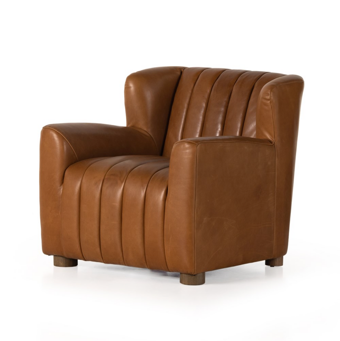 Ellorie 33" Top Grain Leather Occasional Chair - Tobacco